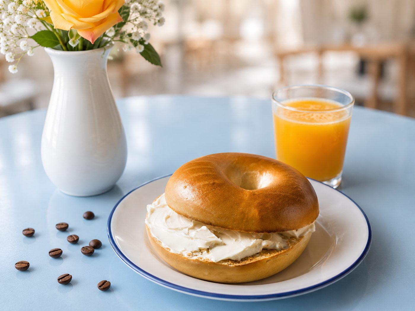Plain Bagel at Cachito Coffee and Bakery in Miami Beach